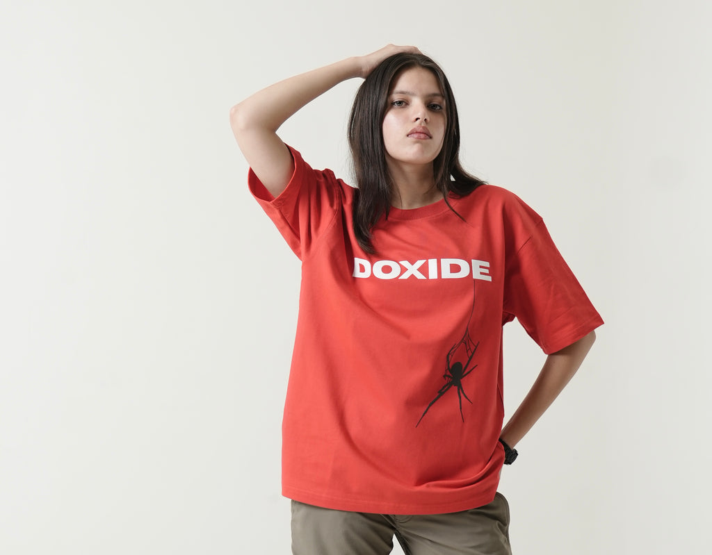 DOXIDE “SPIDER” OVERSIZED TEE – RED
