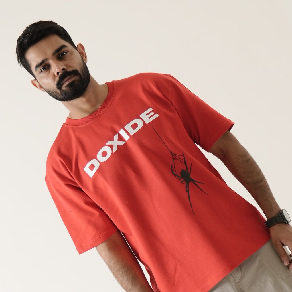DOXIDE “SPIDER” OVERSIZED TEE – RED